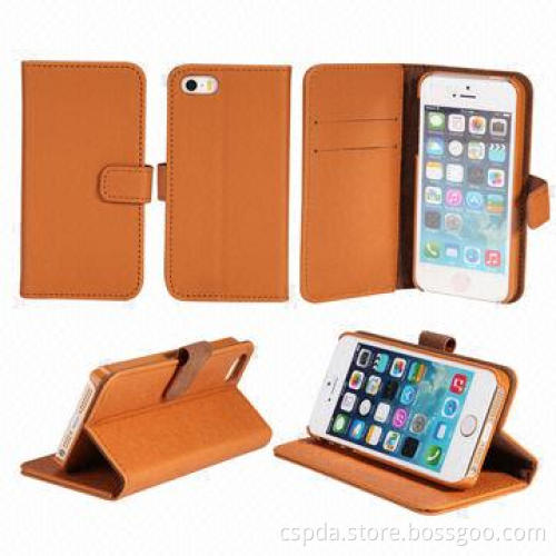 PU Leather Wallet Cases for iPhone 5S, with Card Slots